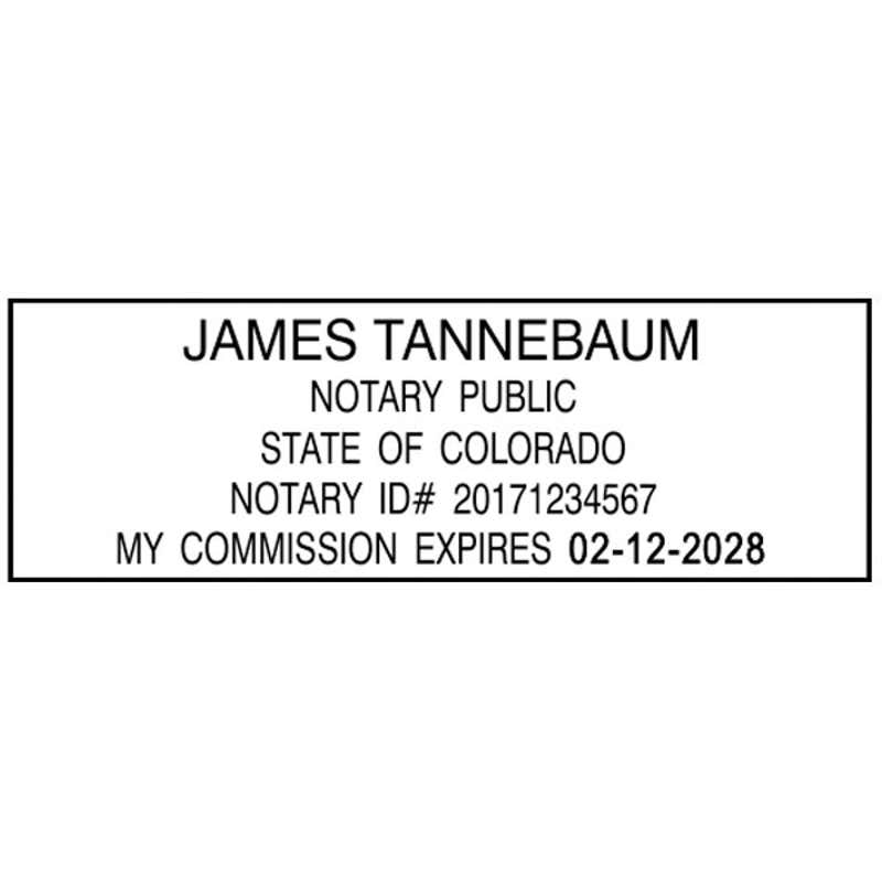 Colorado Notary Pink Stamp - Rectangle Impression
