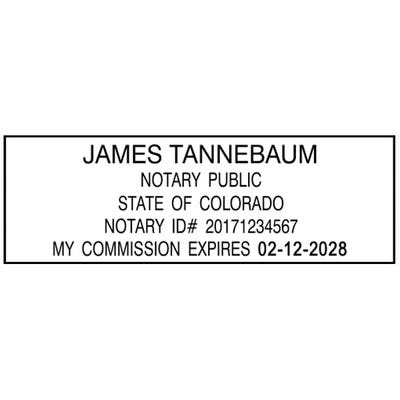 Colorado Pink Rectangle Notary Stamp - alternate view