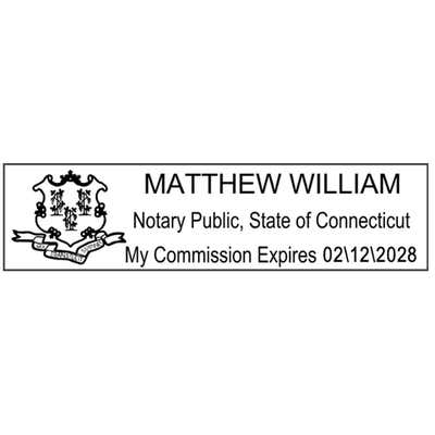 Connecticut Pink Rectangle Notary Stamp - alternate view