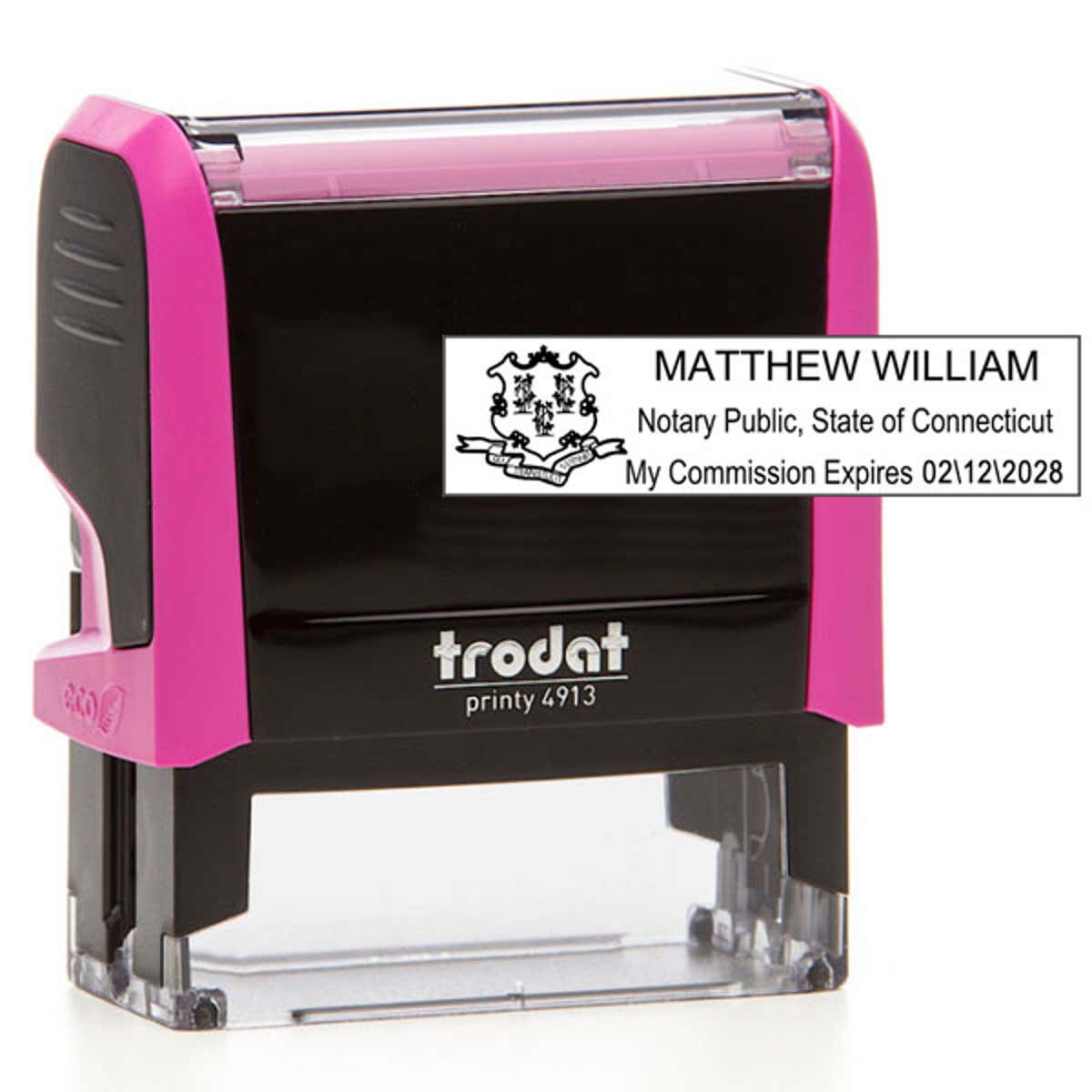 Connecticut Notary Pink Stamp