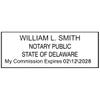 Delaware Notary Pink Stamp - Rectangle Impression