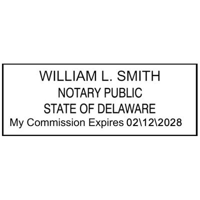 Delaware Pink Rectangle Notary Stamp - alternate view