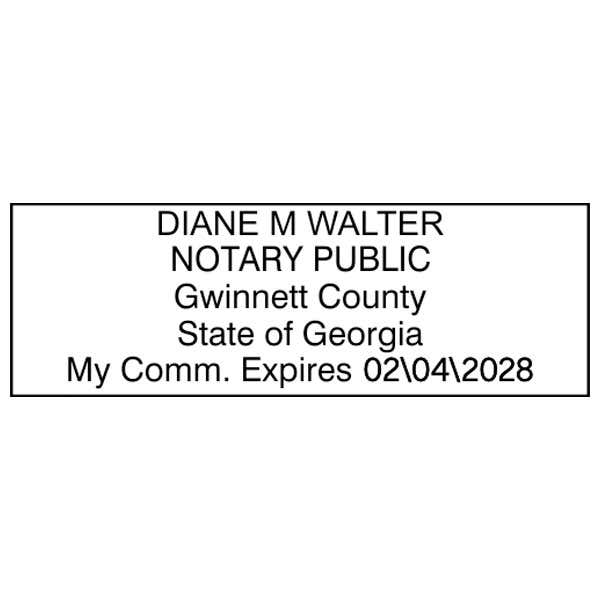 Georgia Notary Pink Stamp - Rectangle