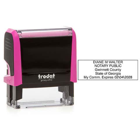 Georgia Pink Rectangle Notary Stamp