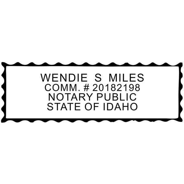 Impression only of Idaho Notary Pink Stamp - Rectangle