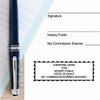 Example of impression next to pen and paper