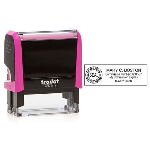 Indiana Pink Rectangle Notary Stamp
