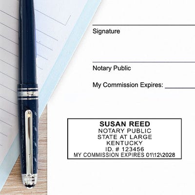 Kentucky Pink Rectangle Notary Stamp - alternate view