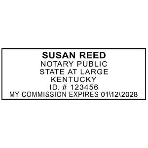 Impression Only of Kentucky Notary Pink Stamp - Rectangle