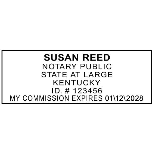 Impression Only of Kentucky Notary Pink Stamp - Rectangle