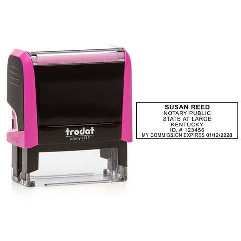 Kentucky Pink Rectangle Notary Stamp