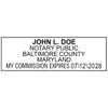 Impression only of the Maryland Notary Pink Stamp - Rectangle