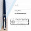 Example of Massachusetts Notary Pink Stamp - Rectangle impression on pper