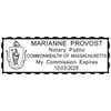 Impression only of Massachusetts Notary Pink Stamp - Rectangle