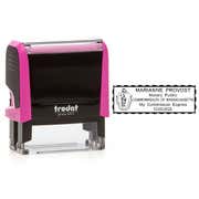 Massachusetts Pink Rectangle Notary Stamp
