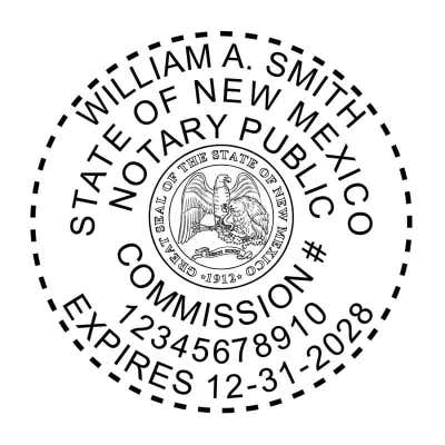 New Mexico Round Pink Notary Seal - alternate view