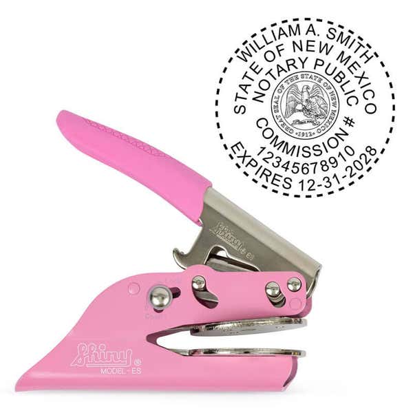 New Mexico Round Pink Notary Seal