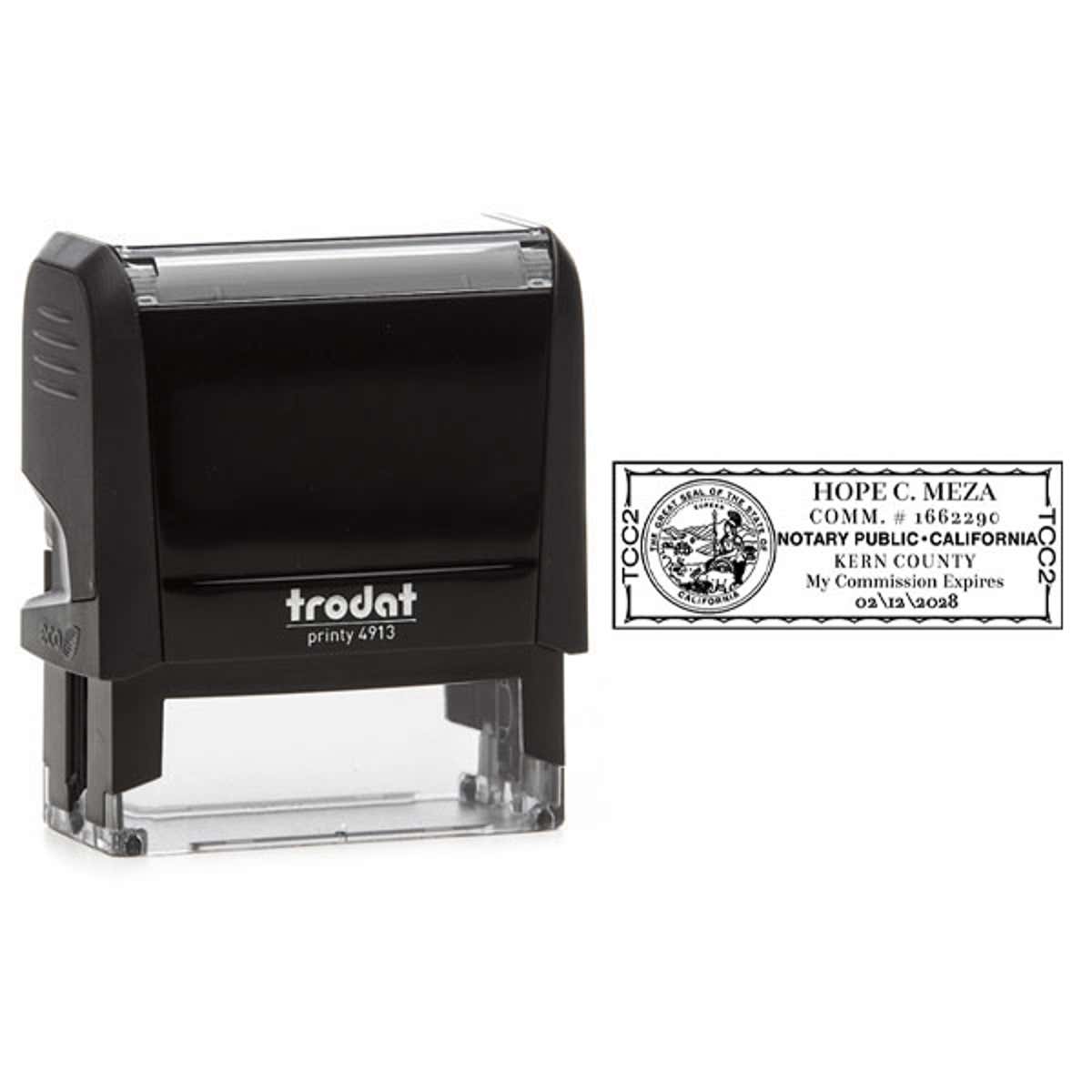California Notary Rectangle Design Body and Impression