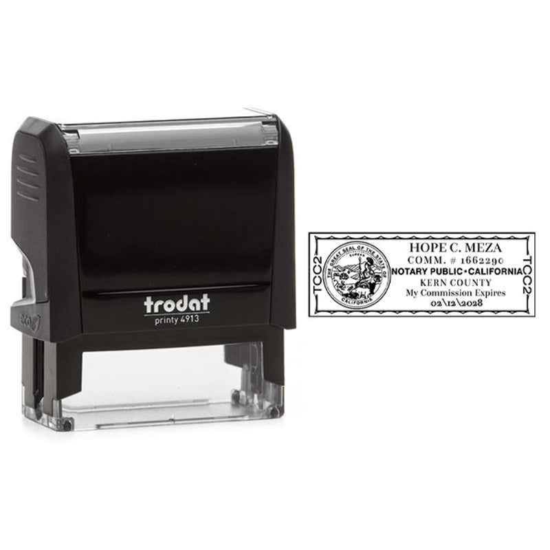 California Notary Rectangle Design Body and Impression