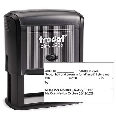 Jurat Notary Stamp Body and Design