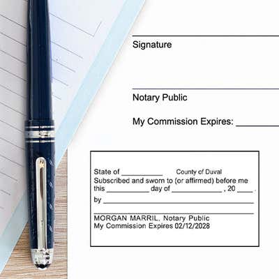 Jurat Notary Stamp - alternate view