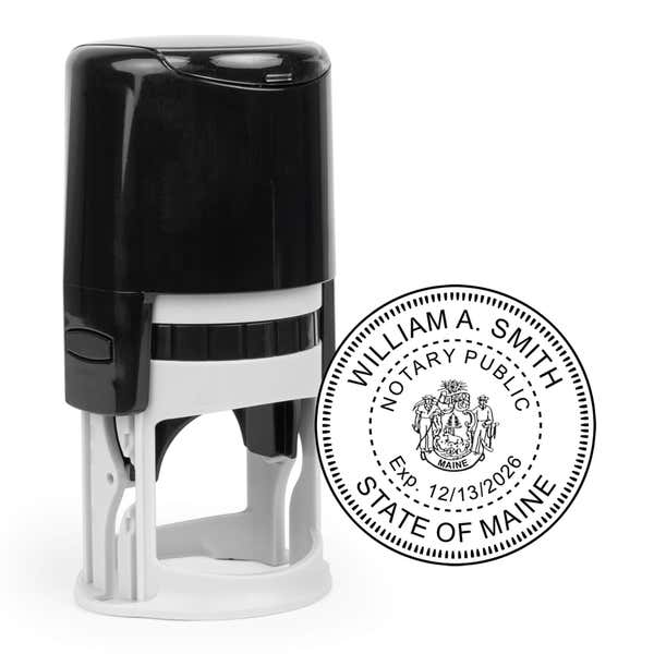 Maine Notary Seal Round with CREST - Choose Stamp or Embosser