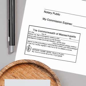 Another example of Massachusetts Acknowlegment Notary Stamp impression on paper