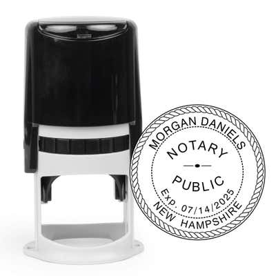 New Hampshire with Expiration Date Round Notary Stamp - alternate view