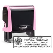 Oregon Pink Rectangle Notary Stamp