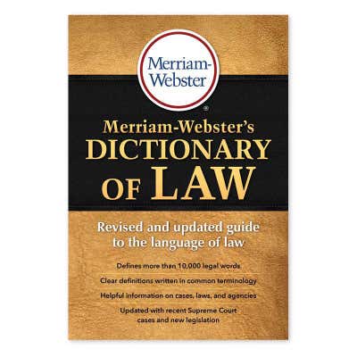 Merriam Webster's Dictionary of Law (front shot)