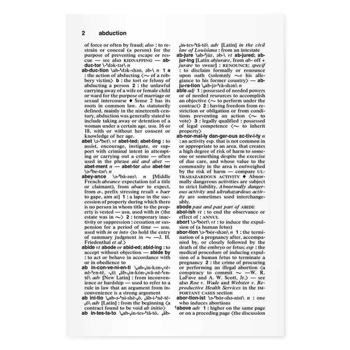 Second page showing dictionary layout