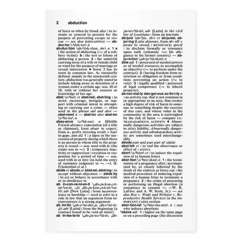 Second page showing dictionary layout