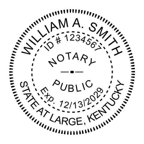 Kentucky With State at Large Round Notary Seal