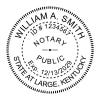 Kentucky With State at Large Round Notary Seal impression in black ink
