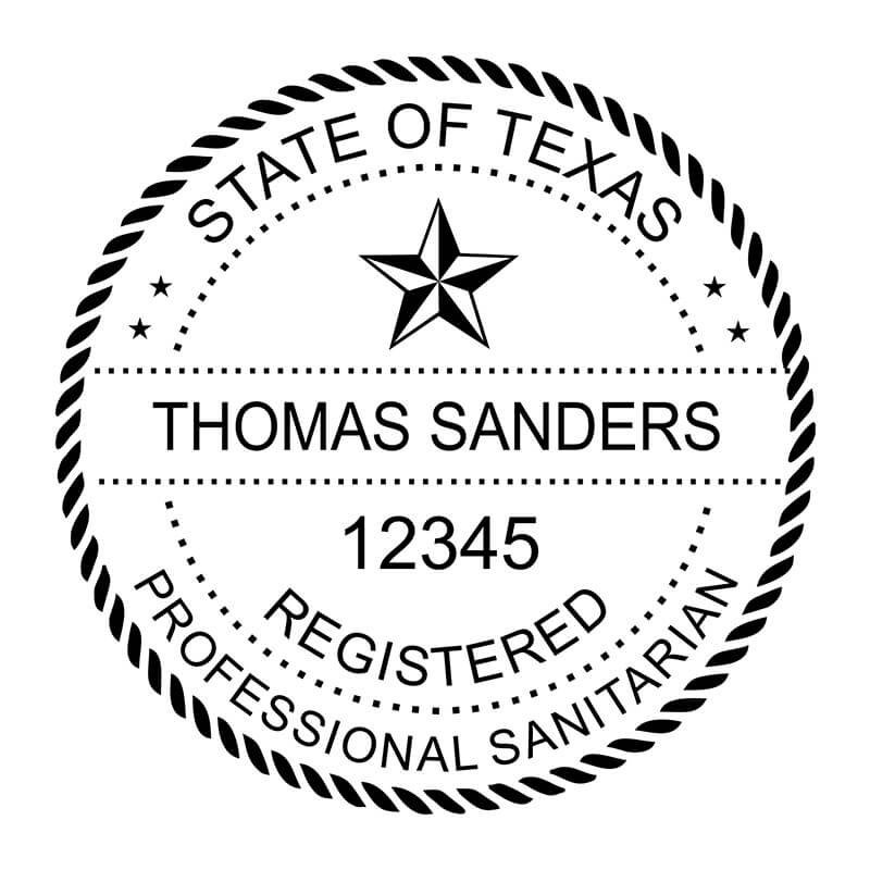 State of Texas seal template with custom name and number.