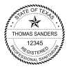 State of Texas seal template with custom name and number.