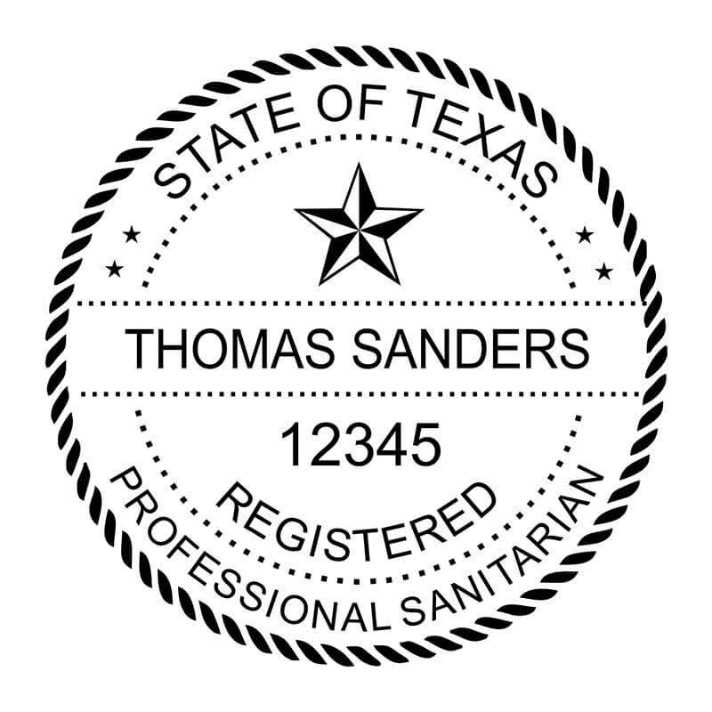 State of Texas seal template with custom name and number.