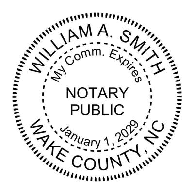 North Carolina With Expiration Date Round Notary Seal - Choose Stamp or Embosser - alternate view