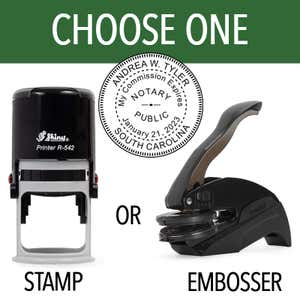 South Carolina Notary Round With Expiration Date - Choose Stamp or Embosser