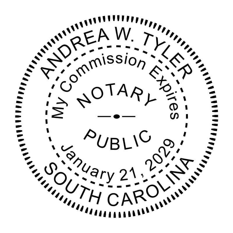 South Carolina With Expiration Date Round Notary Seal - Choose Stamp or Embosser