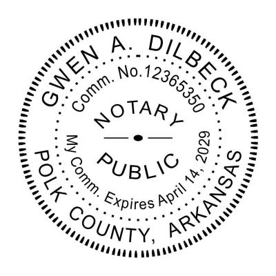 Arkansas Notary Round Stamp - alternate view