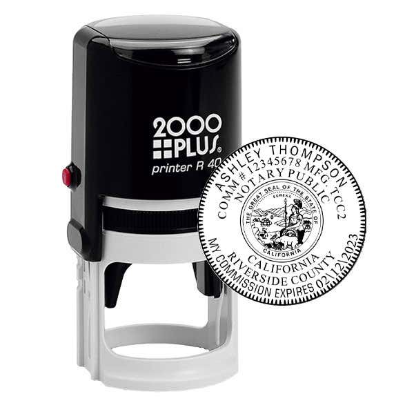 California Notary Round Stamp and Impression