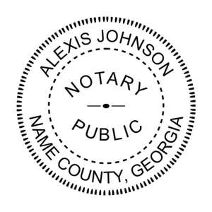 The impression on the Georgia Notary Public Round Stamp