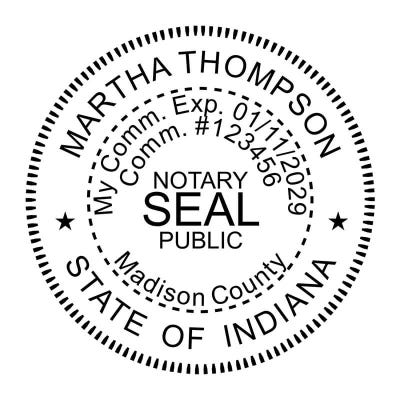 Indiana Round Notary Stamp - alternate view