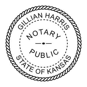 State of Kansas stamp impression.