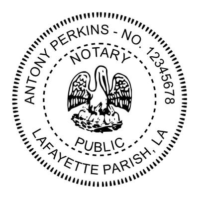 Louisiana Round Notary Stamp - alternate view
