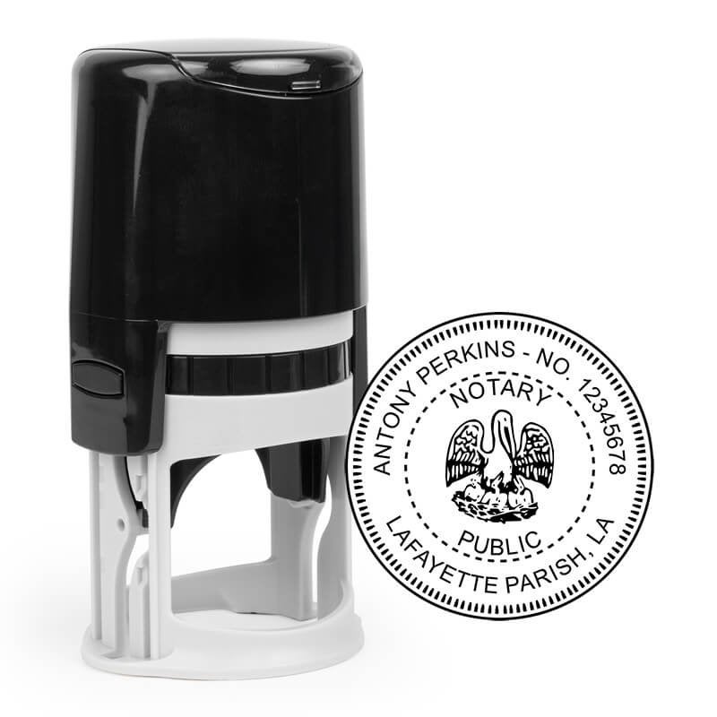 Louisiana Round Notary Stamp body and impression image
