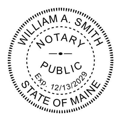 Maine Round Notary Stamp - alternate view