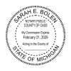 Impression of Michigan Round Notary Stamp