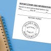 Clean notarial license imprint on an official form 